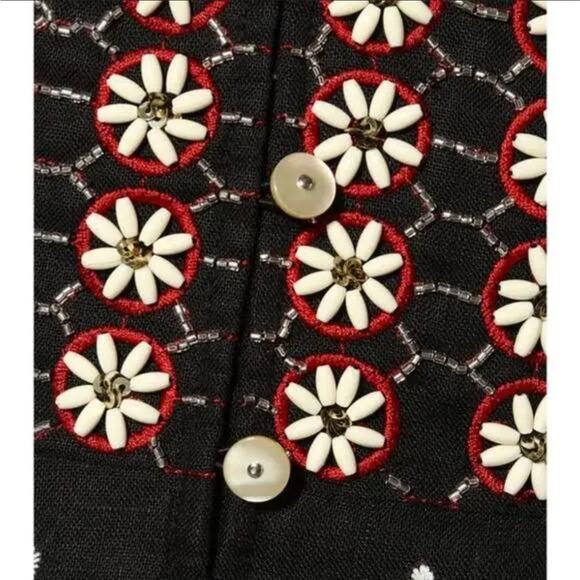 Veronica Beard black Giuliana Beaded Linen Dress size 6 ( small) - Picture 4 of 14